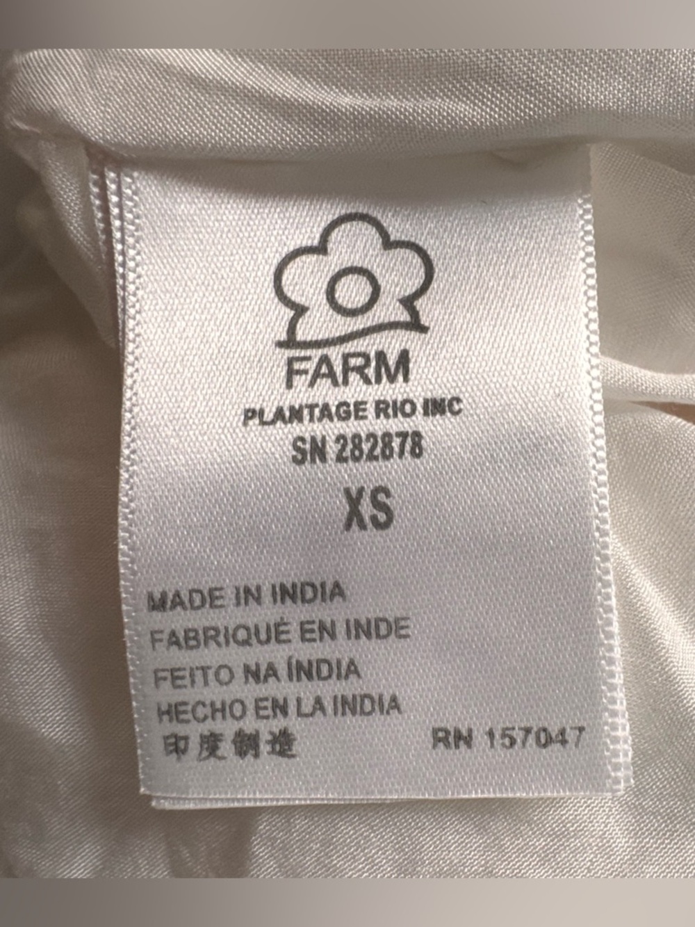 FARM  Rio  Pineapple Embroidered Midi Dress Cross Stitch. Linen Blend- Sz: XS - Picture 8 of 9